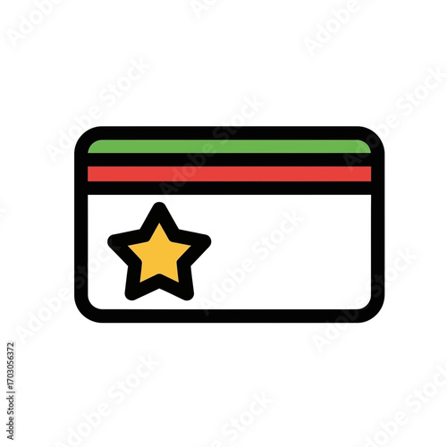 Loyalty card displays star symbol promotion graphic icon