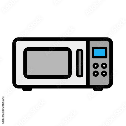 Modern microwave appliance cooks food indoors kitchen