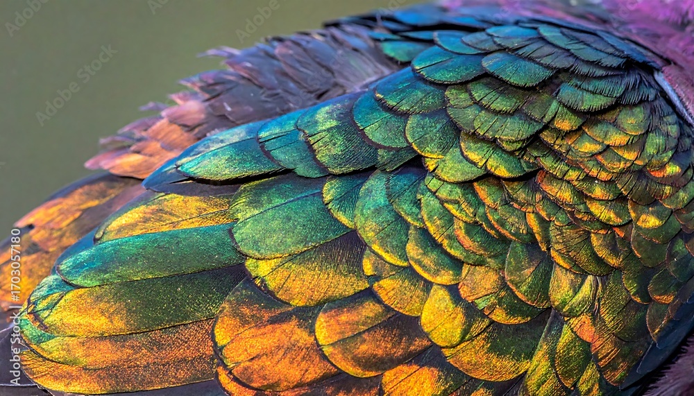 Fototapeta premium Close-up of vibrant bird feathers