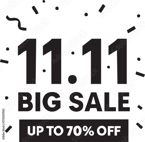 1111 Big Sale Up To 70 Percent Off Announcement.