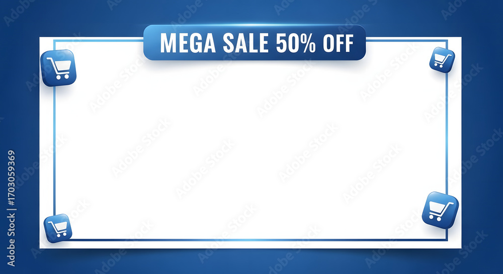 Fototapeta premium Realistic Clean Modern Sale Promotion Frame Templates for E-commerce and Social Media Marketing