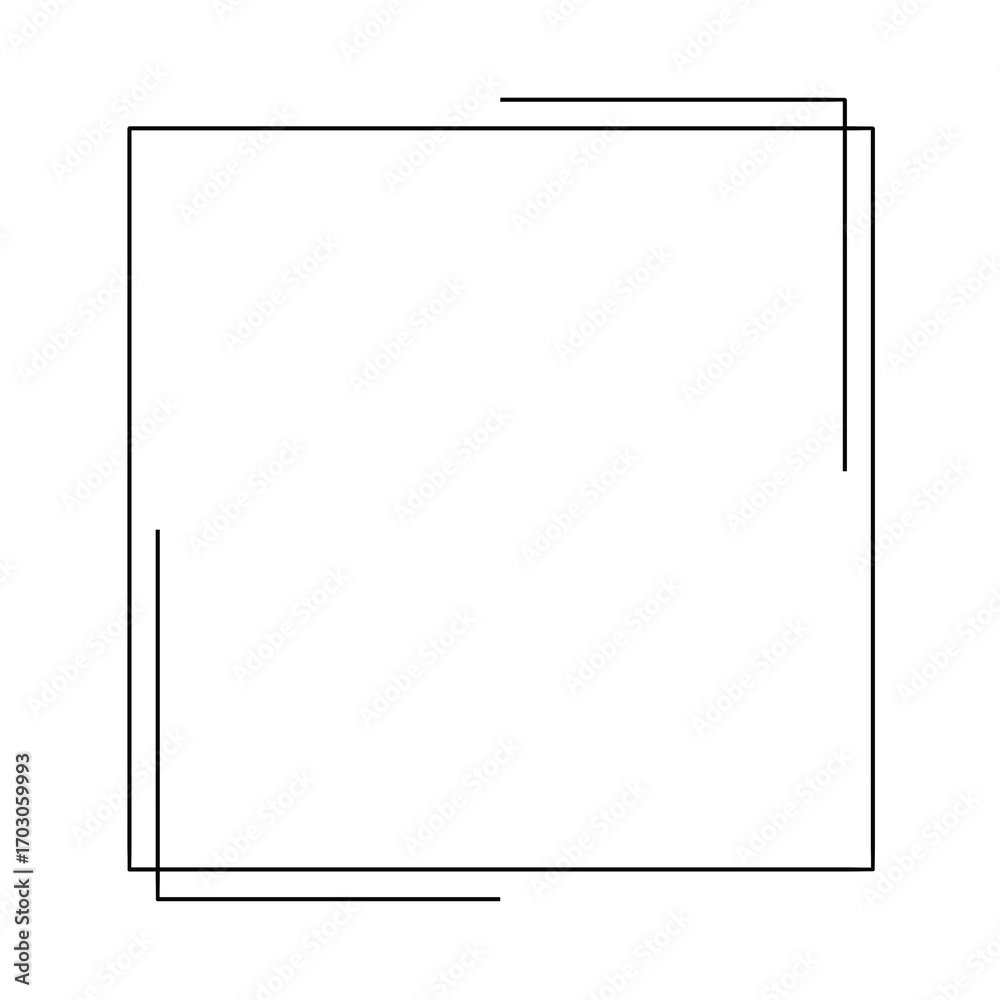 Obraz premium Black thin line square frame element..