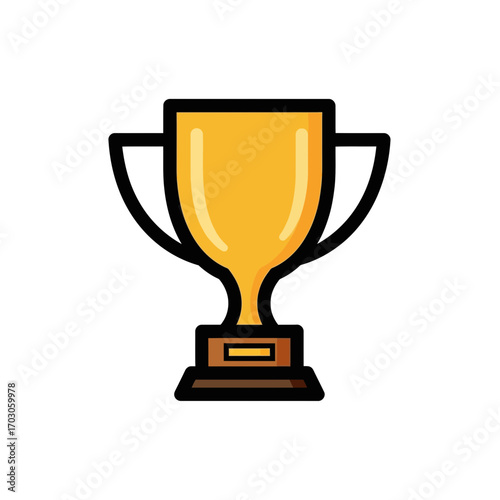 Golden trophy shines brightly symbolizing achievement stage win