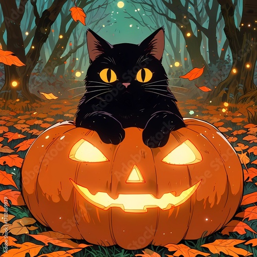 Halloween concept, October, AI