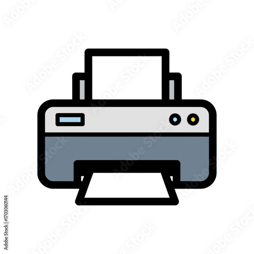 Printer outputs paper on desktop digitally