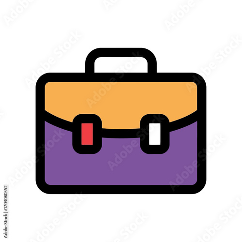 Modern briefcase displays clasps business setting open