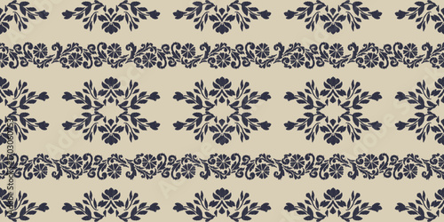Motifs African paisley boho Floral Ikat seamless pattern embroidery border. Ethnic ikat saree sarong  flower design for Ikat pattern and Ethnic Pattern.Border indian floral Aztec embroidery patterns.