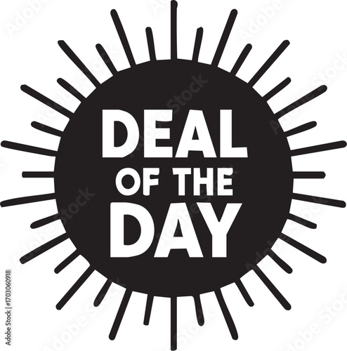Deal of the Day Sunburst Graphic.