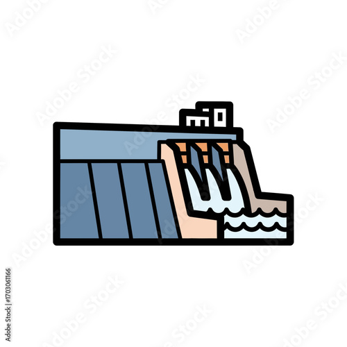 Hydroelectric dam releases water scenic hydro energy