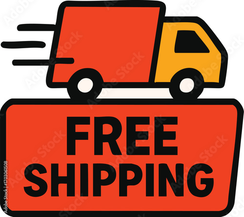 Free shipping delivery truck service for online shopping and e commerce.