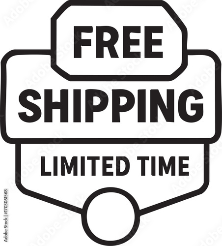 Free Shipping Limited Time promotional badge or sticker.