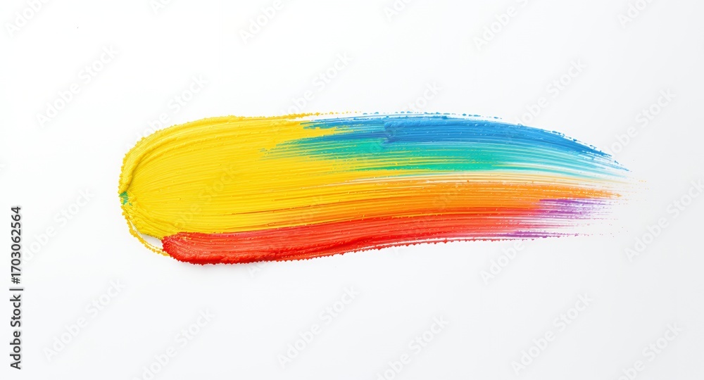 Fototapeta premium Abstract colorful paint stroke, vibrant rainbow colors, artistic texture, design element for backgrounds, websites, cards, and more