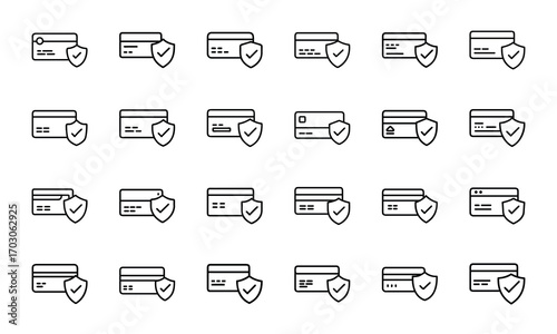 Home Insurance Line Icons Set – Property Protection, Financial Security, House Fire and Flood Risk, Mortgage Coverage, Business Insurance, Banking Security, Investment Protection, Real Estate Safety, 
