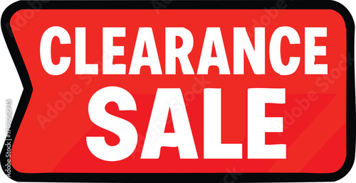 Red Clearance Sale Sign for Retail Promotions and Discounts.