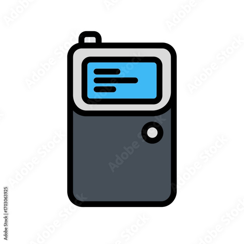 Handheld device displays signal in flat design style