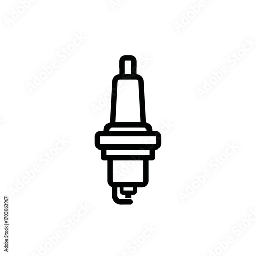 Car spark fires ignition engine outline vector