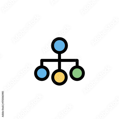 Diagram shows hierarchy network on white background
