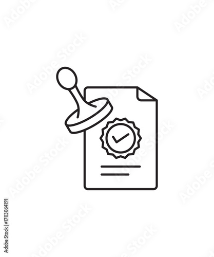 stamp approve icon, vector best line icon.