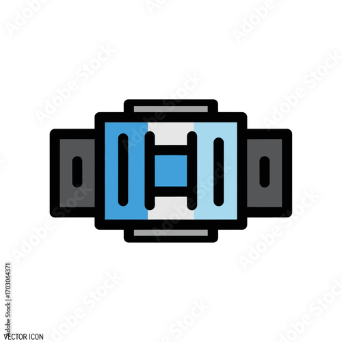 Isometric connector joins components digitally online