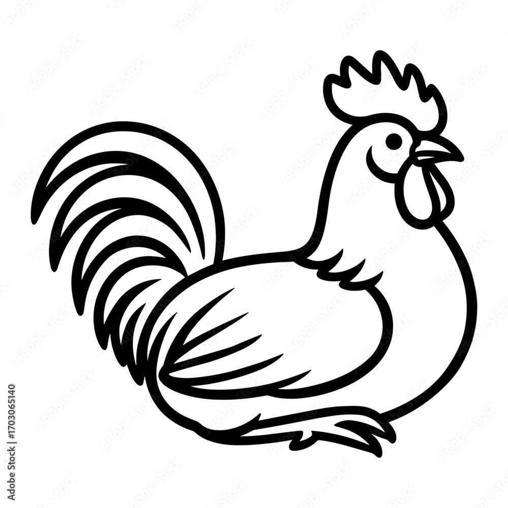 Obraz premium Rooster Laying Down