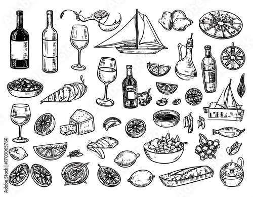 Vintage food and drink illustration