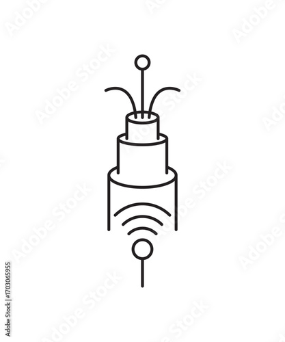 optical fiber icon, vector best line icon.