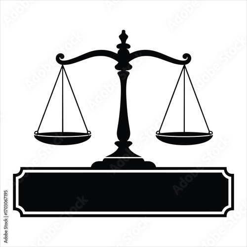 Justice Scales Icon Vector Law Firm, Attorney, Legal Logo Design