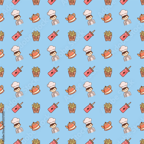 Hand drawn bakery pattern collection