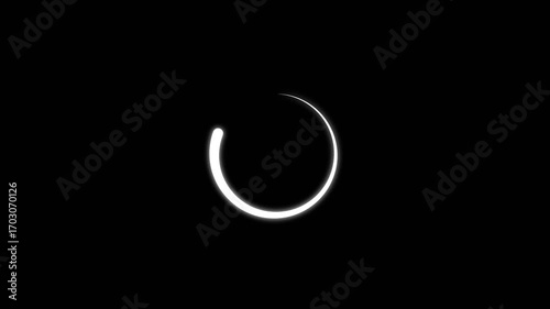 4K Circular arrow head rotating animation asset in alpha channel. Arrow loading rotating isolated loop seamless motion graphic. Infographic pictogram animation on a transparent background.