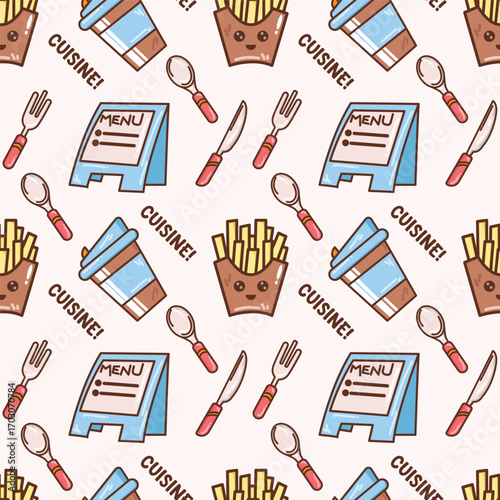 Hand drawn bakery pattern collection