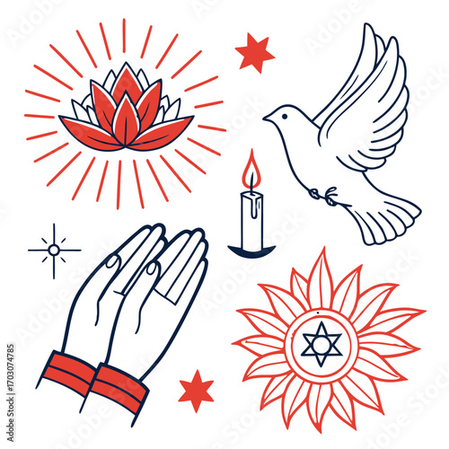 Religious symbols and spiritual elements