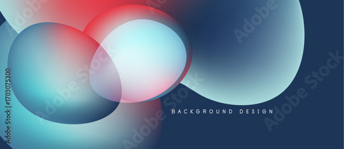 Abstract colorful overlapping circles create dynamic background. Gradient hues blend, forming modern visual design. Simple text reads background design.
