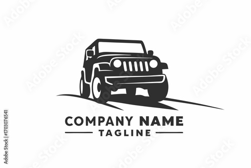 Off Road Car Design with Classic Style and White Background