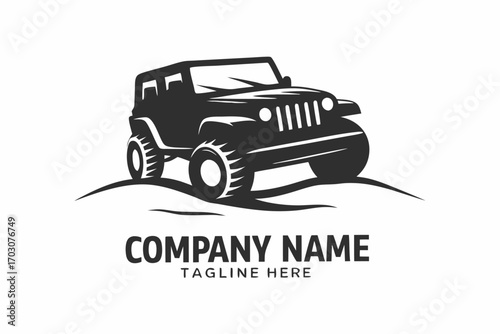 OffRoad Vehicle on Hill with White Background, Isolated Design