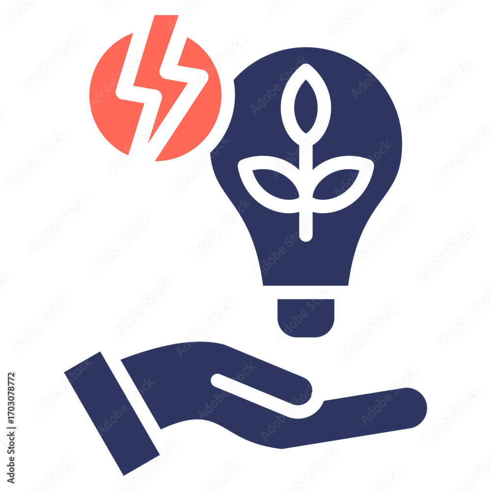 Fototapeta premium Energy Saving glyph color icon