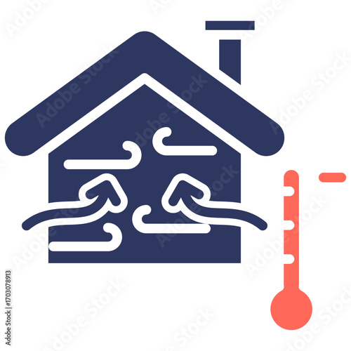 Passive Cooling glyph color icon