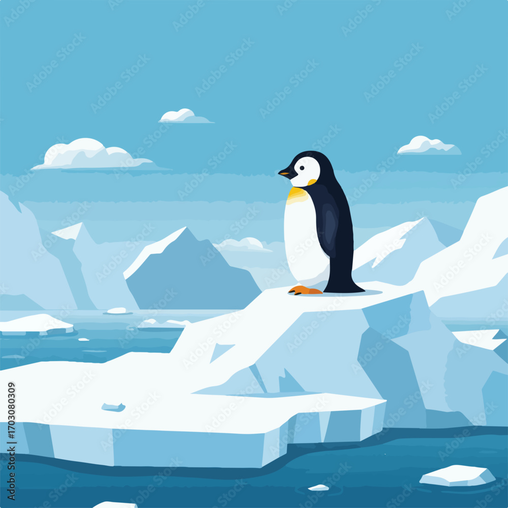 Obraz premium penguin on iceberg