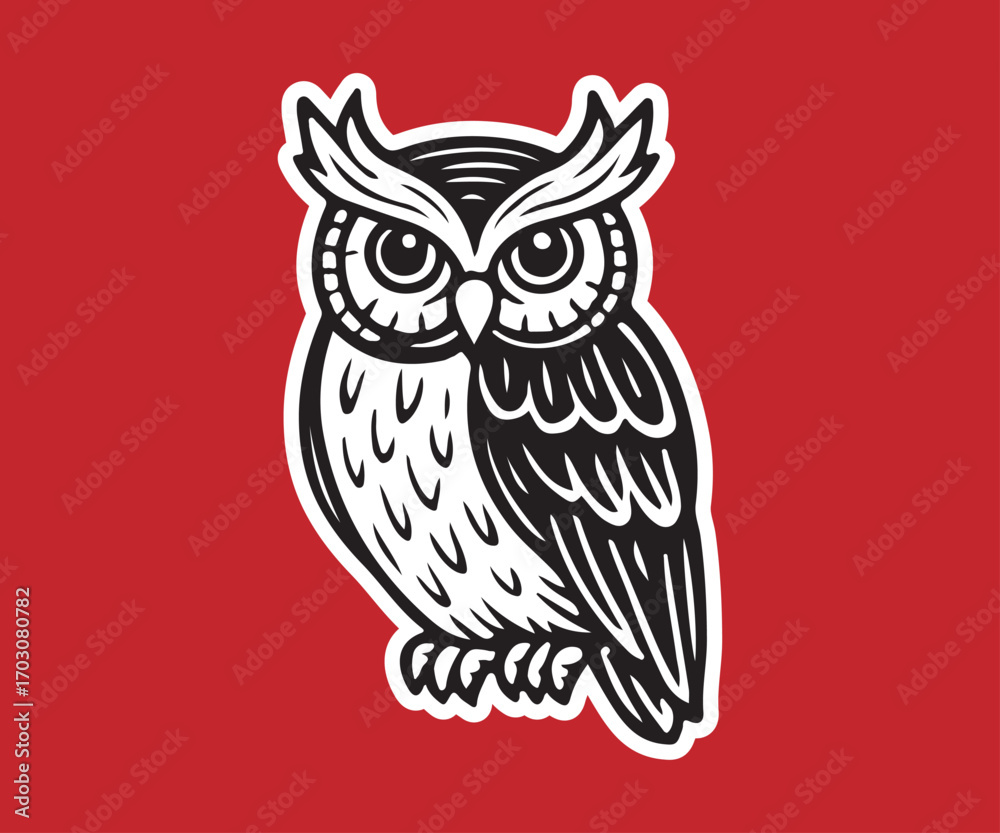 Fototapeta premium black vector owl logo