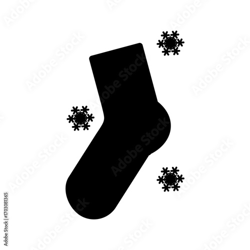 silhouette a shock vector with snowflakes
