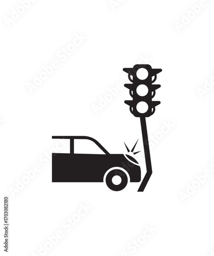 car accident icon, vector best flat icon.
