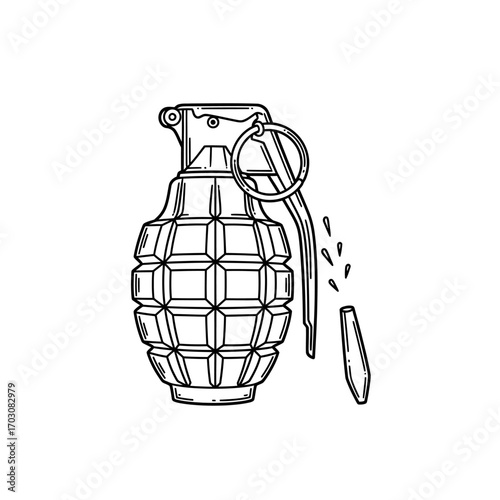 Hand Grenade Armed and Ready