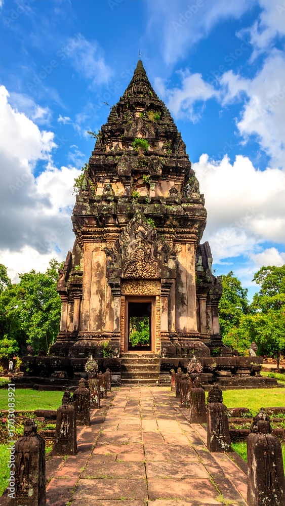 Obraz premium Ancient temple, stone structure, serene path
