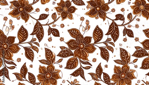 Floral batik pattern on white