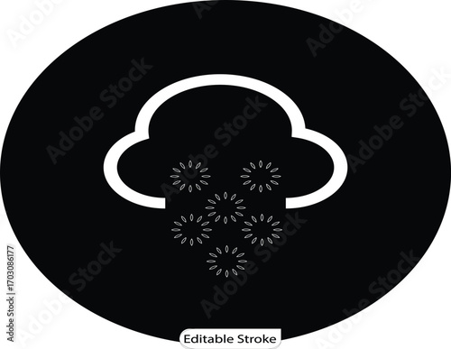 A simple cloud icon with multiple falling snowflakes. Perfect for weather apps, seasonal websites, and winter-themed marketing graphics.