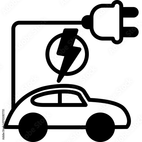 Electric Vehicle mixed icon