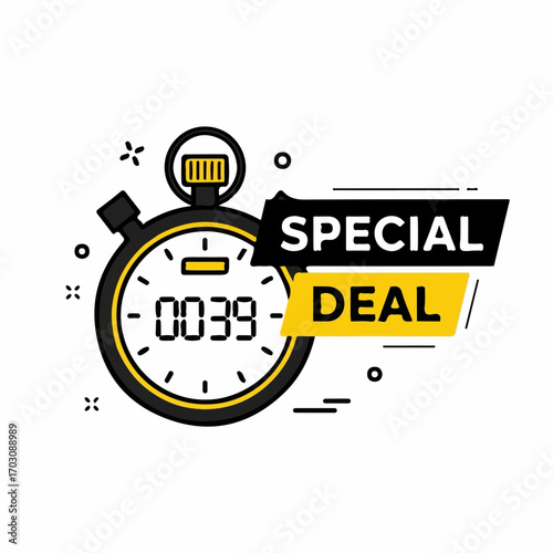 A stopwatch showing 39 seconds remaining highlights a bold "Special Deal" banner, creating a sense of urgency and limited-time offer.