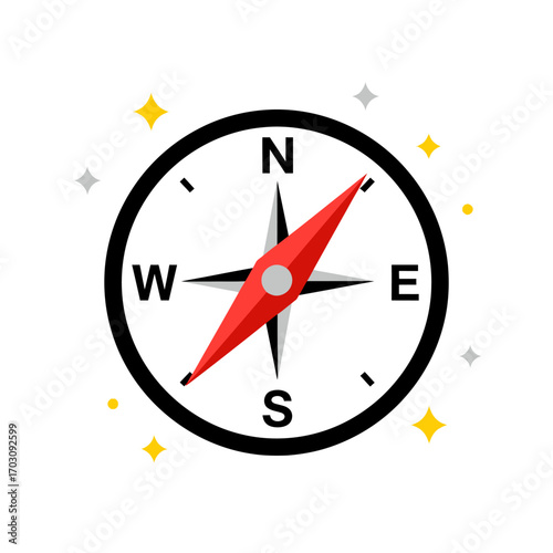Free Download Red and White Compass Icon with Cardinal Directions. - GFXLoad