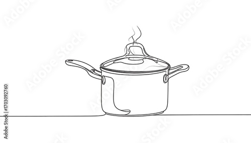 Simple line drawing of a pot with lid