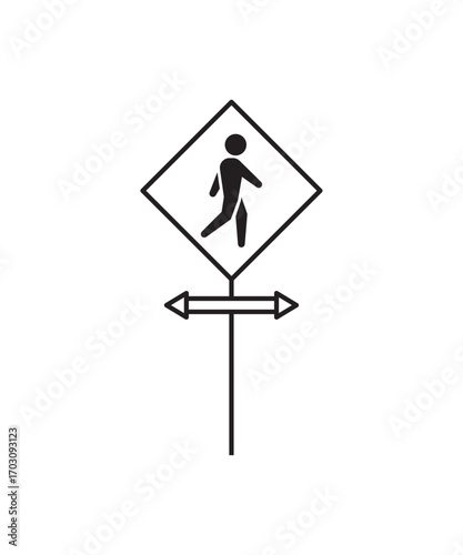 pedestrian crossing sign, vector best flat icon.