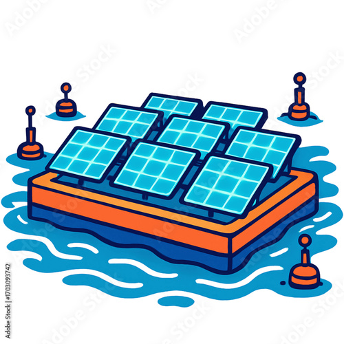Floating solar panels on the water, an innovative renewable energy solution for a sustainable future